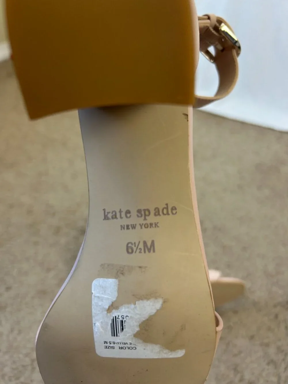 Kate Spade Wednesday Heel Leather Upper Pale Pink 6.5 Cork